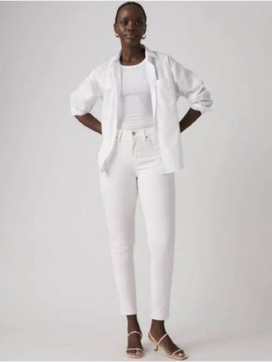 Levi's Denim - Levi's Women’s 721 Crisp White High Rise Skinny Jeans Size 24W
